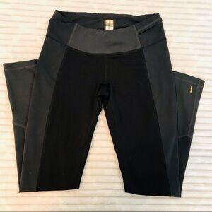 Lucy Activewear Tech Black Color block Gray Ribbed 7/8 Tight Leggings Size XS